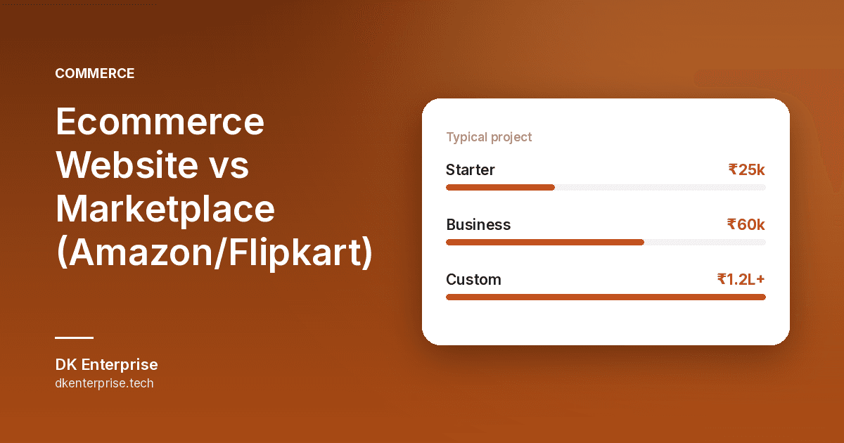 Ecommerce Website vs Marketplace (Amazon/Flipkart): What's Better for Your Shop?