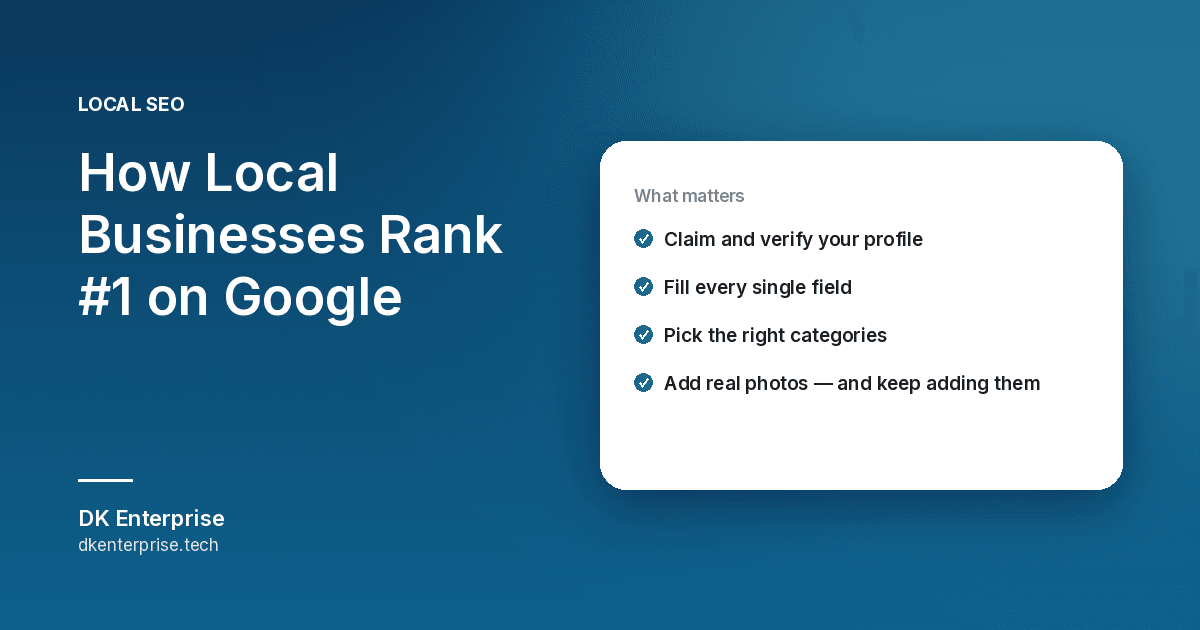 How Local Businesses Rank #1 on Google: Local SEO Checklist for 2026