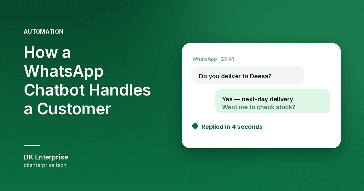 How a WhatsApp Chatbot Handles a Customer Enquiry End-to-End (Step by Step)