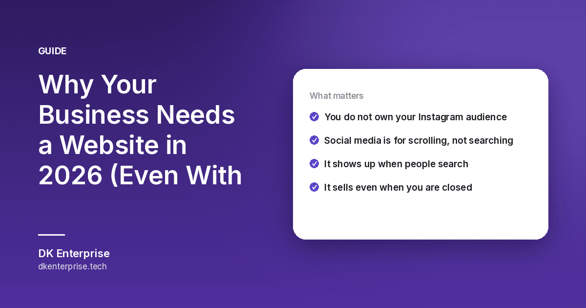 Why Your Business Needs a Website in 2026 (Even With Instagram & WhatsApp)